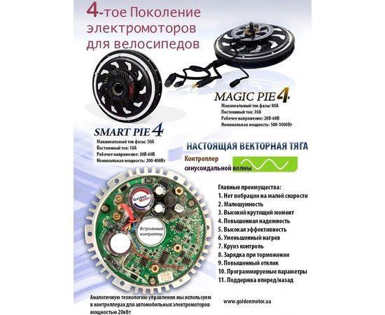Электронабор Magic Pie 4 передний привод мотор-колесо в сборе 28" дюймов, фото 2 Электронабор Magic Pie 4 передний привод мотор-колесо в сборе 28" дюймов, фото 2