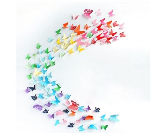 Товар распродан - Декор бумажный Бабочки уп. 24шт голубой - Аксессуары для праздника, фото 3