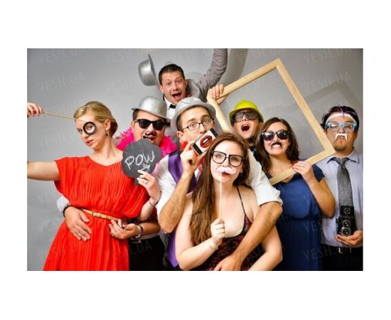 Товар распродан - Фотобутафория Супер прикол 12 предметов - Карнавальные аксессуары, фото 2