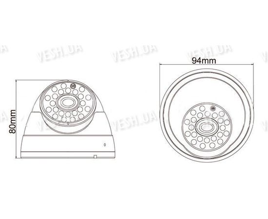 Наружная купольная  CCTV цветная охранная камера видеонаблюдения LG 1/3, 420TVL, 0,1 LUX, ИK до 20 метров  (модель NIRD3), фото 2