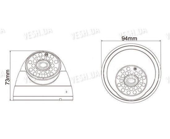 Внутрення купольная CCTV цветная охранная камера видеонаблюдения 1/3" COLOR SONY Super HAD II, Effio-E, 480 TVL, 0 lux, ИК до 20 м (модель NCHMIR23), фото 2 Внутрення купольная CCTV цветная охранная камера видеонаблюдения 1/3" COLOR SONY Super HAD II, Effio-E, 480 TVL, 0 lux, ИК до 20 м (модель NCHMIR23), фото 2