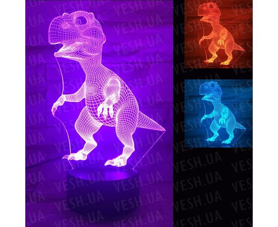 Товар распродан - 3D Светильник Динозавр - Детские светильники, фото 1