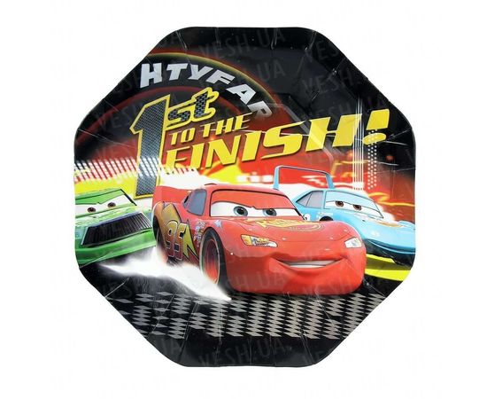 Товар распродан - Бумажные тарелки диам.18 см Тачки уп. 10 шт - Одноразовая посуда, фото 1