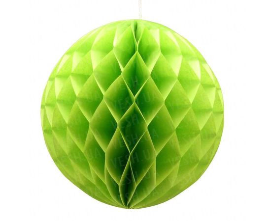 Товар распродан - Бумажный шар соты 20 см салатовый 0013 - Новогодние игрушки и украшения, фото 1