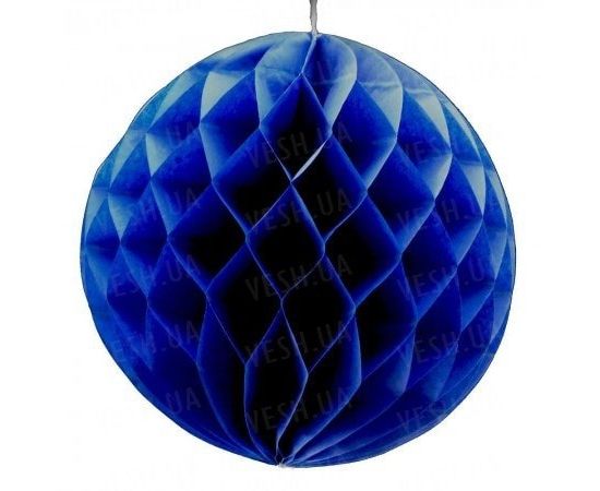 Товар распродан - Бумажный шар соты 20 см синий 0002 - Новогодние игрушки и украшения, фото 1