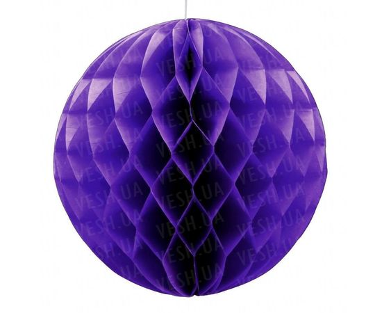Товар распродан - Бумажный шар соты 30 см фиолетовый 0021 - Новогодние игрушки и украшения, фото 1