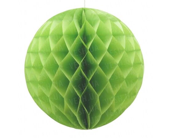 Товар распродан - Бумажный шар соты 30 см салатовый 0013 - Новогодние игрушки и украшения, фото 1