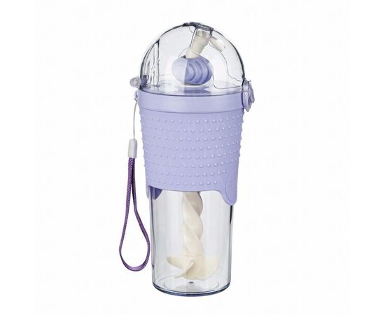 Товар распродан - Бутылка с шейкером и трубочкой 500 мл. Фиолетовая - Бутылки для напитков и воды, фото 1