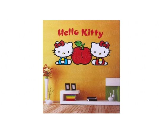 Товар распродан - Часы наклейки на стену hello kitty - Настенные часы, фото 1
