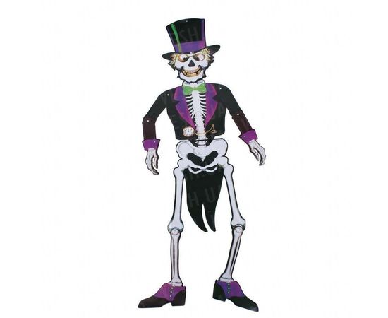 Товар распродан - Декор настенный 85 см Скелет во фраке - Аксессуары для праздника, фото 1