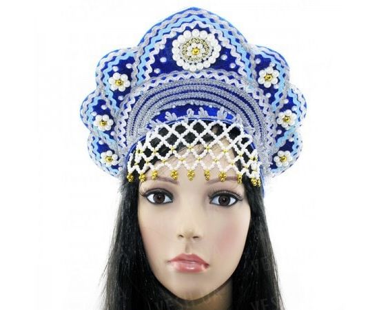 Товар распродан - Кокошник Снегурочки №2 - Карнавальные шляпы, фото 1