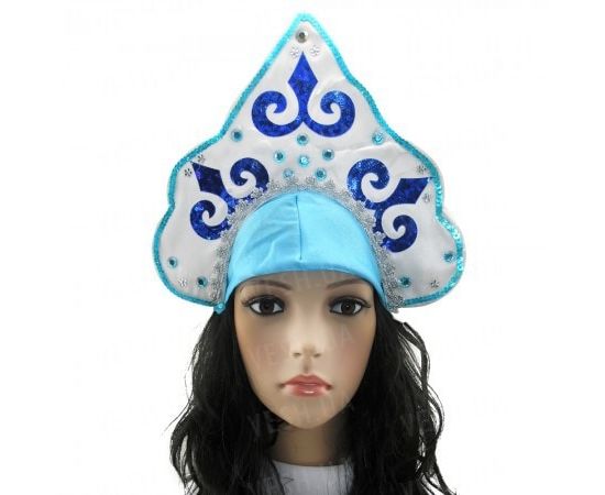 Товар распродан - Кокошник Снегурочки №3 Узор - Карнавальные шляпы, фото 1