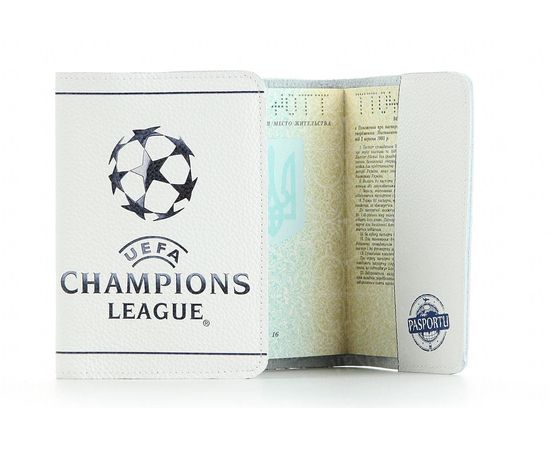 Товар распродан - Кожаная обложка на паспорт &quot;Лига Чемпионов&quot; - Обложки для документов, фото 1