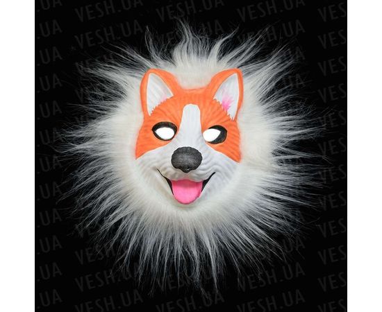 Товар распродан - Маска виниловая собака Хаски рыжая - Карнавальные маски, фото 1