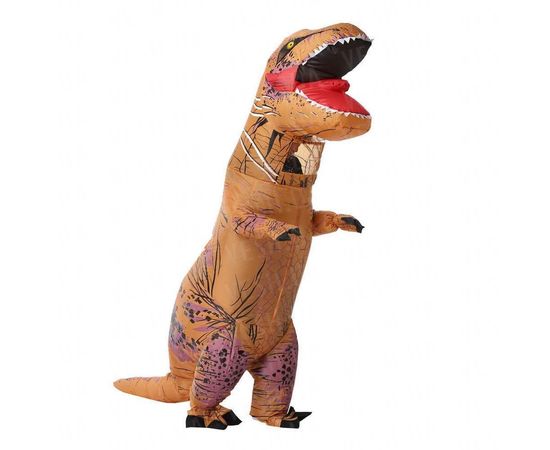 Товар распродан - Надувной костюм Тираннозавр коричневый - Карнавальные костюмы мужские, фото 1