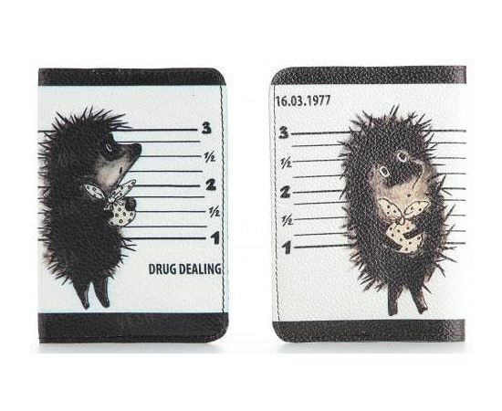 Товар распродан - Обложка на паспорт из мягкой кожи &quot;Ежик Drug Dealing&quot; - Обложки для документов, фото 1