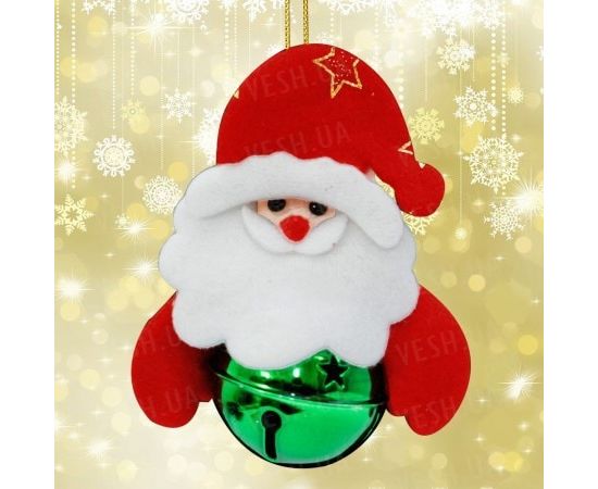 Товар распродан - Подвеска бубенчик Дед Мороз зеленый - Новогодние игрушки и украшения, фото 1