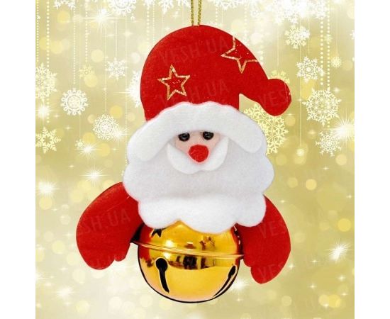 Товар распродан - Подвеска бубенчик Дед Мороз золото - Новогодние игрушки и украшения, фото 1