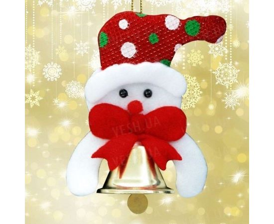Товар распродан - Подвеска колокольчик Снеговик - Новогодние игрушки и украшения, фото 1