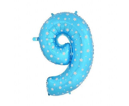 Товар распродан - Шарик Цифра голубой 80 см 9 - Шары воздушные, фото 1