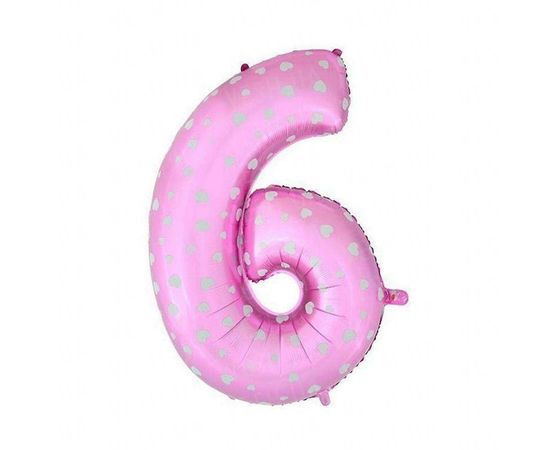 Товар распродан - Шарик Цифра розовый 80 см 6 - Шары воздушные, фото 1