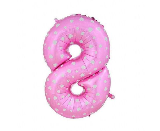 Товар распродан - Шарик Цифра розовый 80 см 8 - Шары воздушные, фото 1