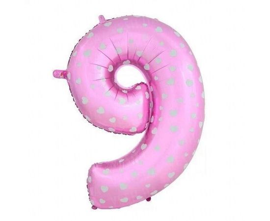 Товар распродан - Шарик Цифра розовый 80 см 9 - Шары воздушные, фото 1