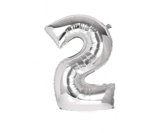 Товар распродан - Шарик Цифра серебро 80 см 2 - Шары воздушные, фото 1