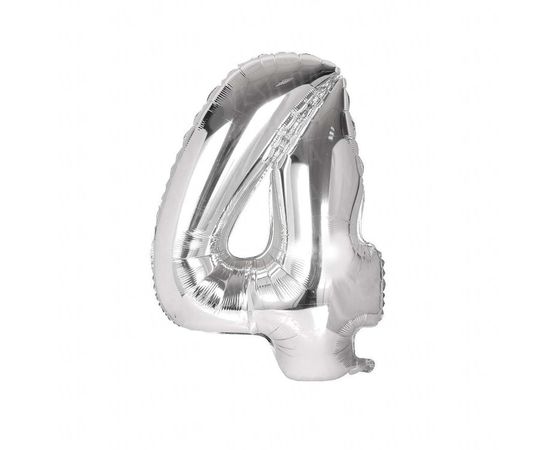 Товар распродан - Шарик Цифра серебро 80 см 4 - Шары воздушные, фото 1