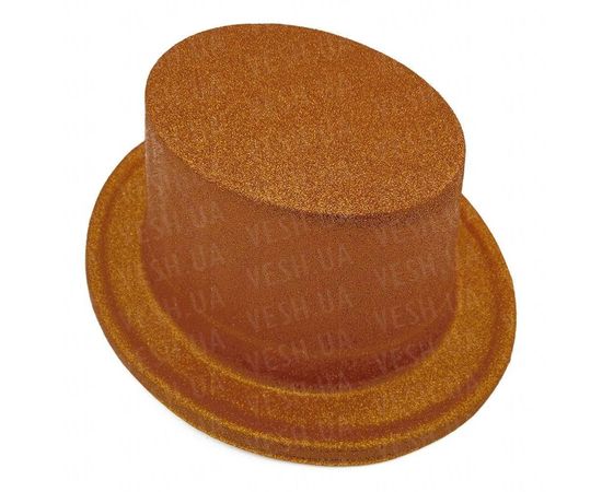 Товар распродан - Шляпа детская Цилиндр блестящая бронза - Карнавальные шляпы, фото 1