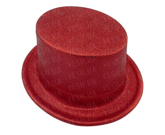 Товар распродан - Шляпа детская Цилиндр блестящая красная - Карнавальные шляпы, фото 1