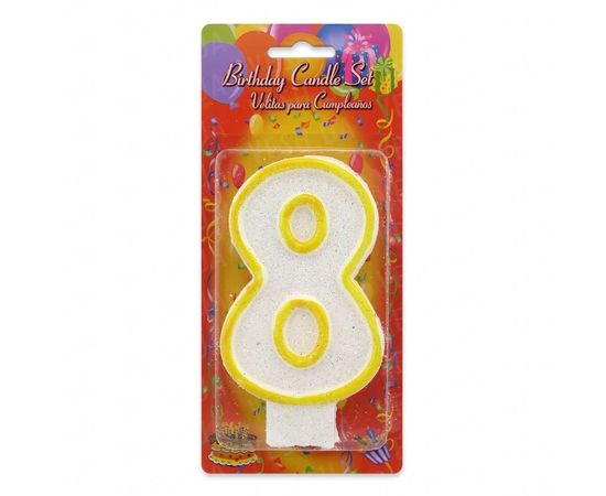 Товар распродан - Свеча Цифра Большая 8 - Свечи для торта, фото 1
