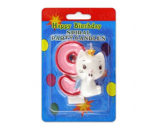 Товар распродан - Свеча Цифра с Китти 9 - Свечи для торта, фото 1