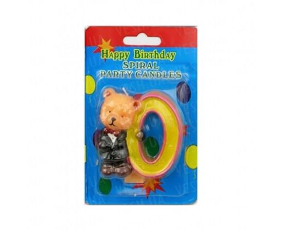 Товар распродан - Свеча Цифра с Медвежонком 0 - Свечи для торта, фото 1