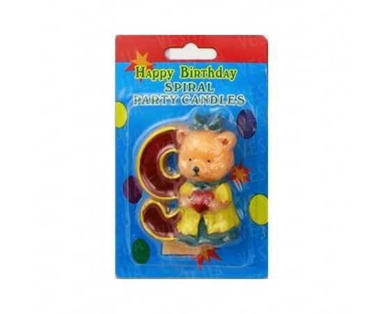 Товар распродан - Свеча Цифра с Медвежонком 9 - Свечи для торта, фото 1