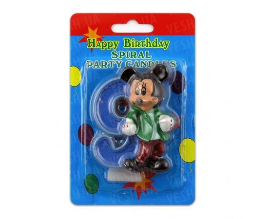 Товар распродан - Свеча Цифра с Микки Маусом 9 - Свечи для торта, фото 1