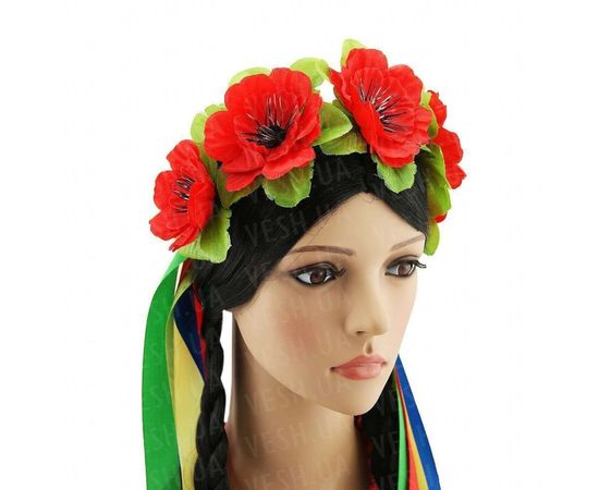 Товар распродан - Украинский венок Пава с красными маками - Карнавальные шляпы, фото 1