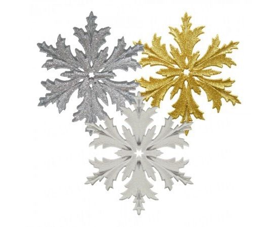 Товар распродан - Украшение Снежинка Морозко 12х12 см ассорти - Новогодние игрушки и украшения, фото 1