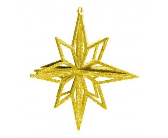 Товар распродан - Украшение Звезда пластик 12х9см золото - Новогодние игрушки и украшения, фото 1