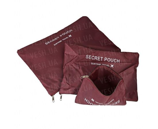 Товар распродан - 6 шт в наборе- Органайзер для вещей Secret Pouch.Бордовый - Тумбы для хранения, фото 3
