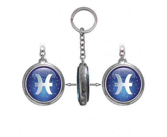 Товар распродан - Брелок двухсторонний Зодиак Рыбы - Брелки, фото 3