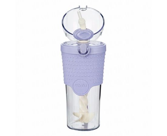 Товар распродан - Бутылка с шейкером и трубочкой 500 мл. Фиолетовая - Бутылки для напитков и воды, фото 2