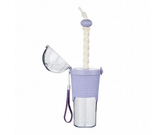 Товар распродан - Бутылка с шейкером и трубочкой 500 мл. Фиолетовая - Бутылки для напитков и воды, фото 3