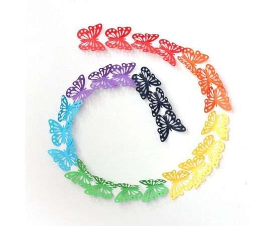 Товар распродан - Декор бумажный Бабочки уп. 24шт розовый - Аксессуары для праздника, фото 2