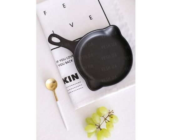 Товар распродан - Керамическая тарелка в виде сковородки&quot;LoveAffair&quot;, черная 16см. - Тарелки, фото 2