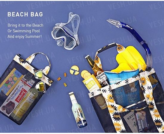 Товар распродан - Летняя сумочка для пляжа прорезиненная. Голубой. - Женские сумочки, фото 3