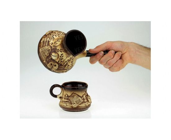 Товар распродан - Набор кофейный с камином колорит, 4 предмета - Чайники и чайные сервизы, фото 2