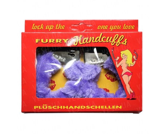 Товар распродан - Наручники меховые фиолетовые - Эротические подарки, фото 2