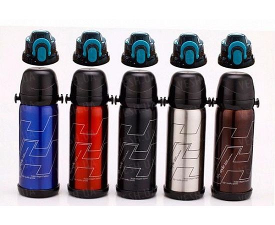 Товар распродан - Термос 800 мл. 2 крышки лето и зима, ремень Сталь - Термосы, фото 2