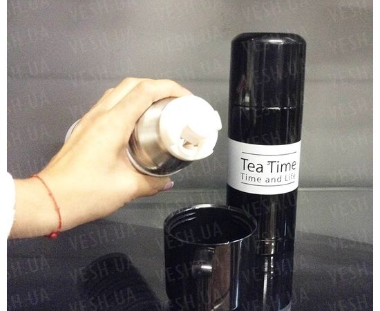 Товар распродан - Термос TEA TIME 350 мл. Черный с белой полосой - Термосы, фото 3